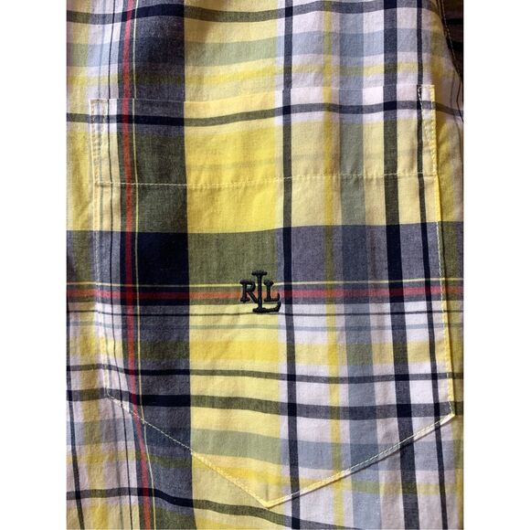 Yellow Plaid Ralph Lauren Ladies Vintage Blouse #ralph lauren #yellow plaid - Picture 5 of 7